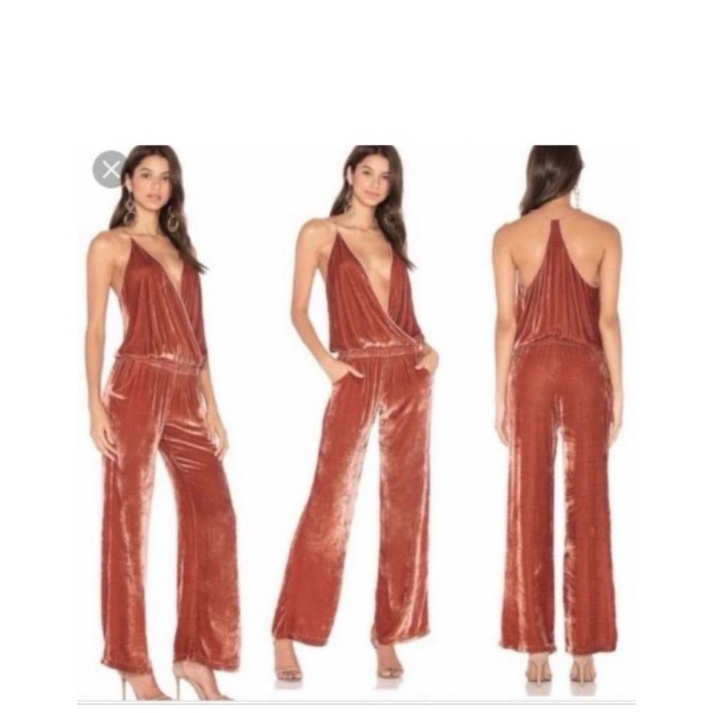 Young fabulous and broke velvet jumpsuit medium